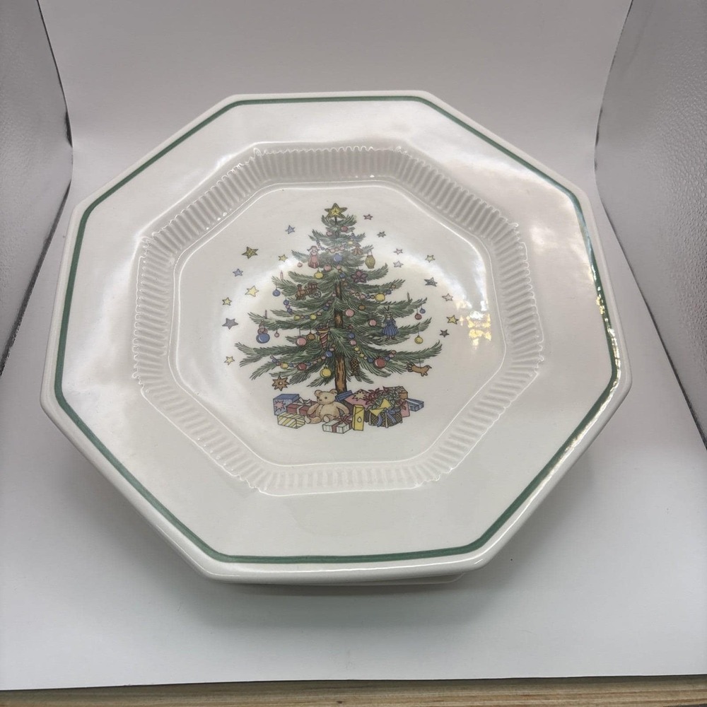 Vtg~Nikko~Christmastime/Happy Holidays~4 Dinner Plates~10.25"~NO BOX